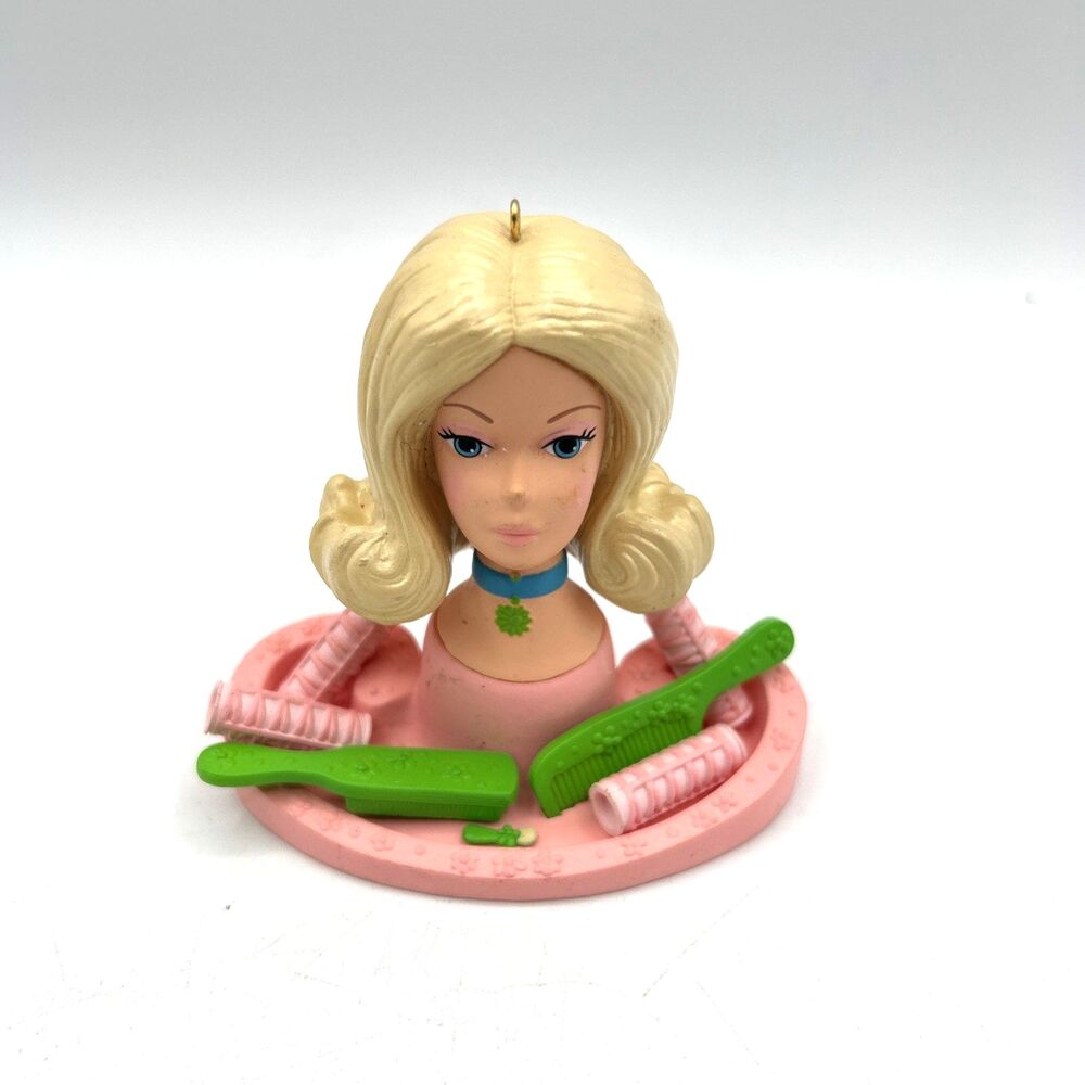 2012 Hallmark Keepsake Quick Curl Barbie Beauty Center Ornament QX12711 VTG Toy